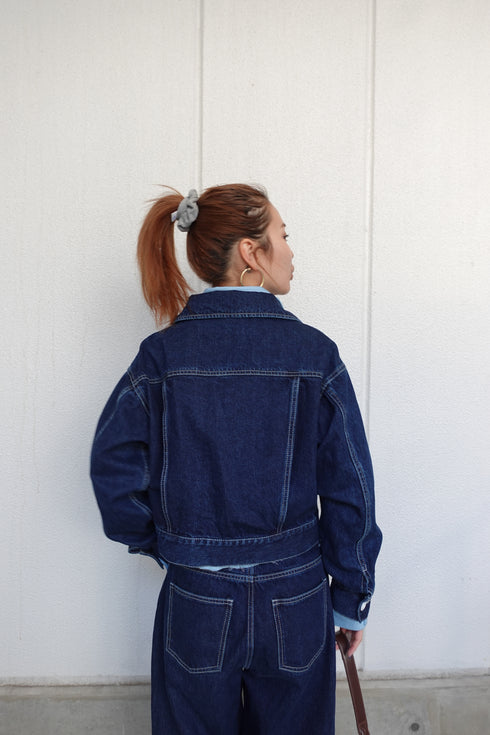 ホワイトボタンデニムJK